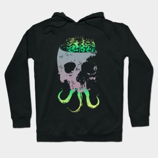 Scary Skull with Brain - Color Version 3 Hoodie